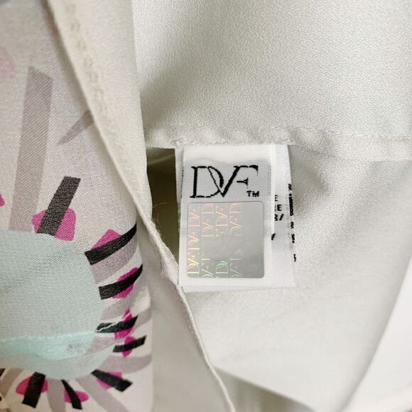 Diane Von Furstenberg DVF Women's Lainey Sunshine Print Silk Tank Keyhole Size 0 - Picture 8 of 11